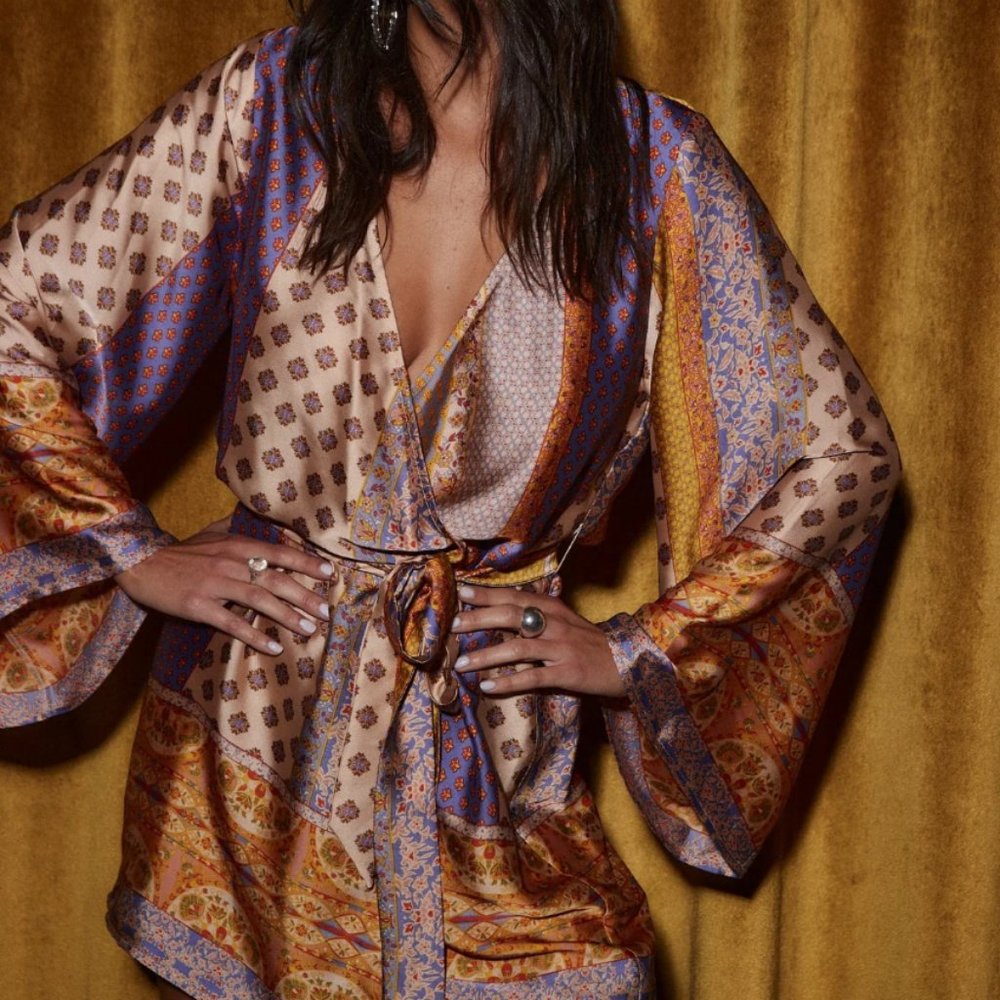 NEW 12th Tribe Gold Standard Multicolored Kimono (S)